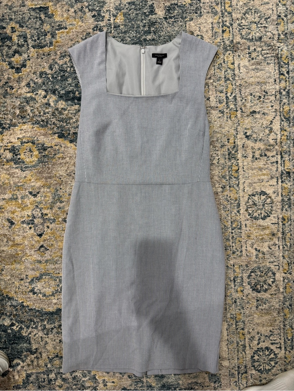 Banana Republic Gray Sheath Dress - Square Neck